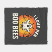 Boo Bees Halloween Geestige Bij Grappig Design_1 Fleece Deken (Voorkant (Horizontaal))