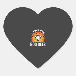 Boo Bees Halloween Geestige Bij Grappig Design_1 Hart Sticker
