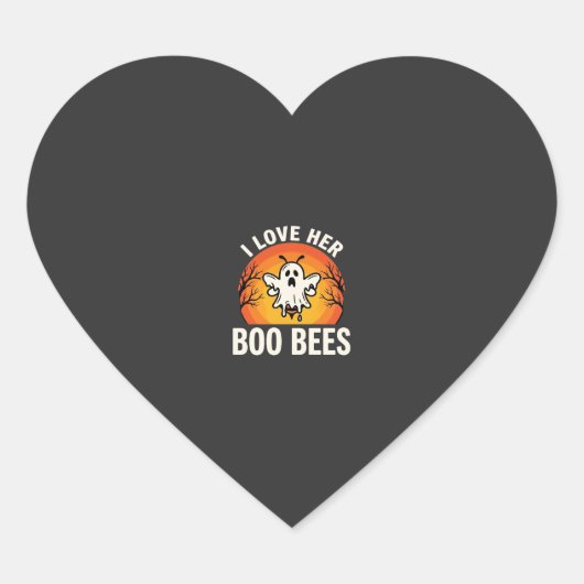 Boo Bees Halloween Geestige Bij Grappig Design_1 Hart Sticker (Voorkant)