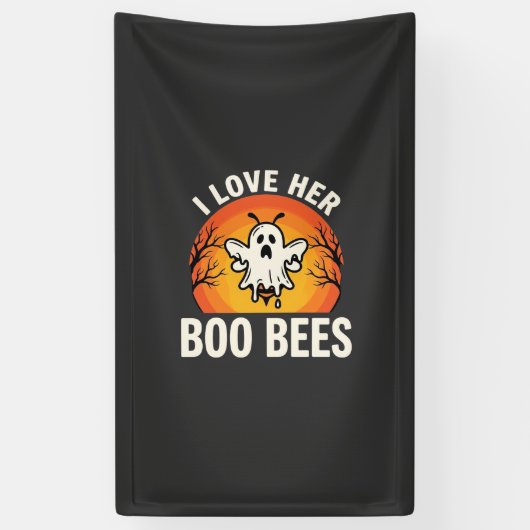 Boo Bees Halloween Geestige Bij Grappig Design_1 Spandoek (Verticaal)