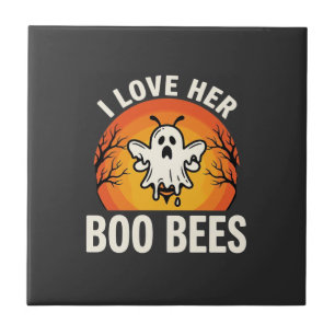 Boo Bees Halloween Geestige Bij Grappig Design_1 Tegeltje