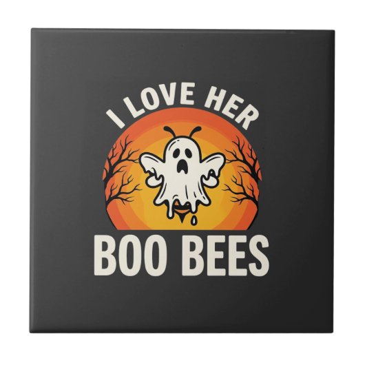 Boo Bees Halloween Geestige Bij Grappig Design_1 Tegeltje (Voorkant)