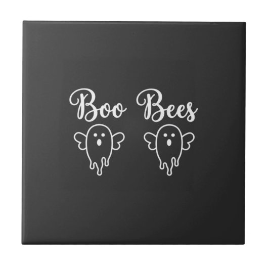 Boo Bees Halloween Spoken Ontwerp Tegeltje (Voorkant)