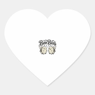 Boo Bees Vintage Halloween Geest Bij Ontwerp_1 Hart Sticker
