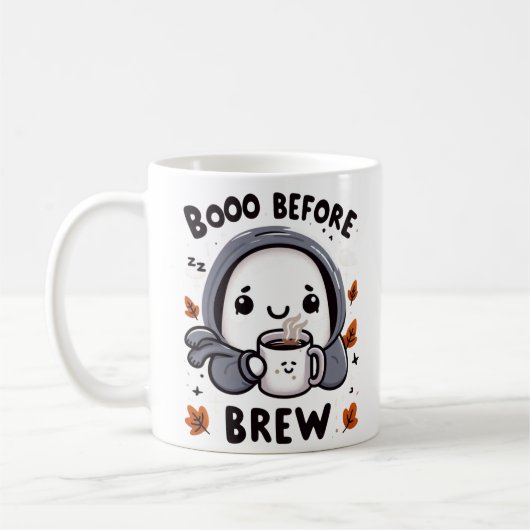 Boo Before Brew Ghost Coffee Funny Halloween Koffiemok (Links)