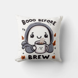 Boo Before Brew Grappige Geest Lieve Halloween Kof Kussen