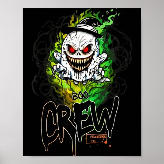 Boo bemanning zwarte spook Halloween spook spook k Poster (Voorkant)