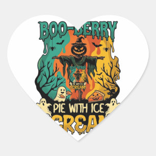 Boo Berry Pie Ijs Scream Pompoen Scarecrow Hallowe Hart Sticker