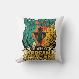 Boo Berry Pie Ijs Scream Pompoen Scarecrow Hallowe Kussen