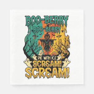 Boo Berry Pie Ijs Scream Pompoen Scarecrow Hallowe Servet