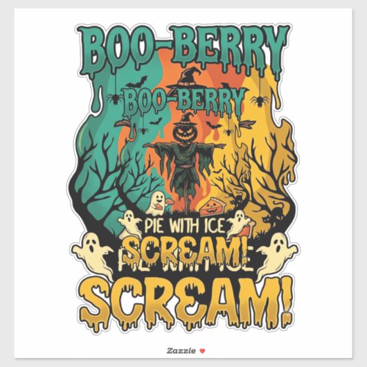 Boo Berry Pie Ijs Scream Pompoen Scarecrow Hallowe Sticker (Vel)