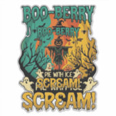Boo Berry Pie Ijs Scream Pompoen Scarecrow Hallowe Sticker (Voorkant)