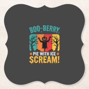 Boo-Berry Taart Halloween Ijs Scream Ontwerp Kartonnen Onderzetters