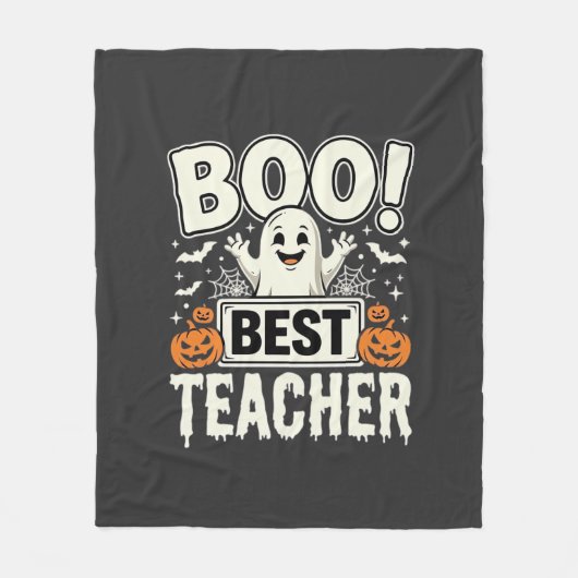 Boo Beste Leraar Halloween Geest Ontwerp_1 Fleece Deken (Voorkant)