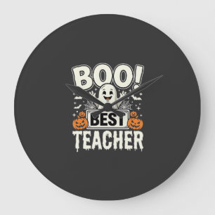 Boo Beste Leraar Halloween Geest Ontwerp_1 Grote Klok