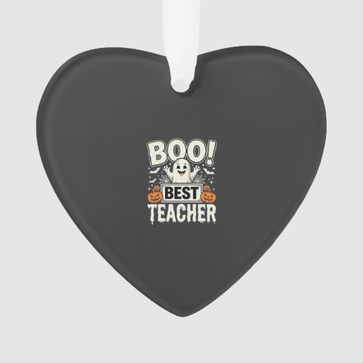 Boo Beste Leraar Halloween Geest Ontwerp_1 Ornament (voorkant)