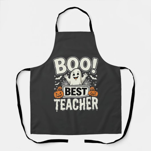 Boo Beste Leraar Halloween Geest Ontwerp_1 Schort (Voorkant)