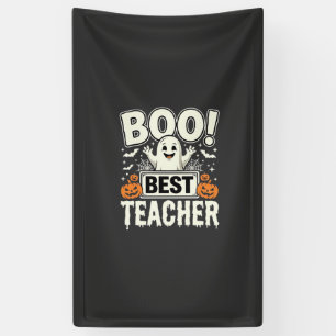 Boo Beste Leraar Halloween Geest Ontwerp_1 Spandoek