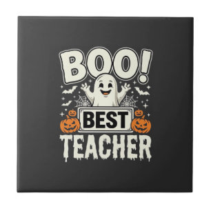 Boo Beste Leraar Halloween Geest Ontwerp_1 Tegeltje