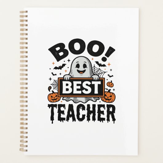 Boo Beste Leraar Vintage Halloween Leraar Ontwerp_ Planner (Voorkant)