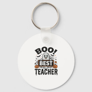 Boo Beste Leraar Vintage Halloween Leraar Ontwerp_ Sleutelhanger