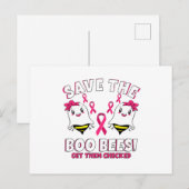 Boo bijen Borstkanker Bewustmakingsroze lint Briefkaart (Voorkant / Achterkant)