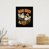 Boo Bijen Grappige Geest Bij Pun Schattig Hallowee Poster (Keuken)