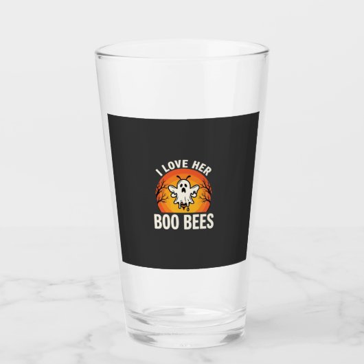 Boo Bijen Halloween Geest Bij Grappig Ontwerp_1 Glas (Voorkant)
