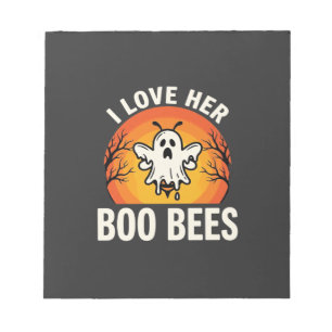 Boo Bijen Halloween Geest Bij Grappig Ontwerp_1 Notitieblok