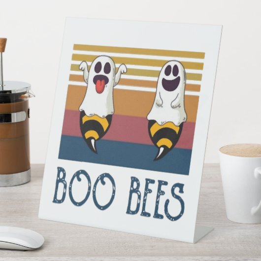 Boo Bijen Paar Ghost Halloween shirt Reclamebord Met Voetstuk (Insitu)