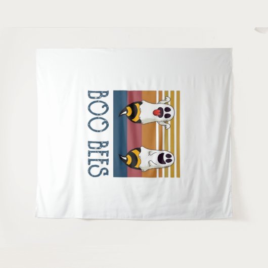 Boo Bijen Paar Ghost Halloween shirt Wandkleed (Voorkant (horizontaal))