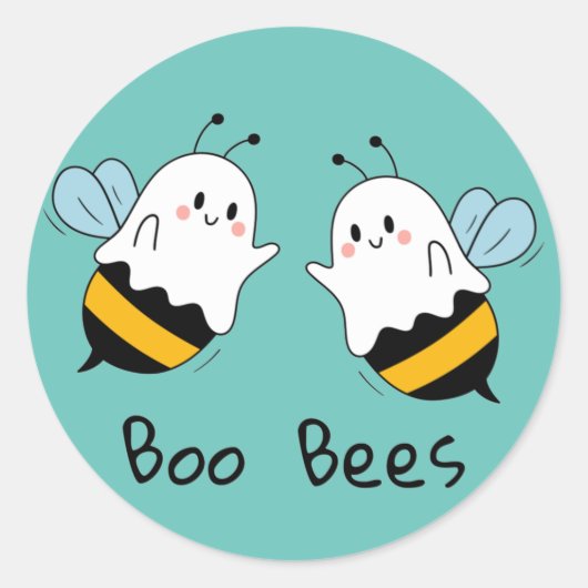 Boo bijen ronde sticker (Voorkant)