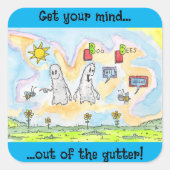 Boo bijen vierkante sticker (Voorkant)