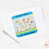 Boo bijen vierkante sticker (Envelop)