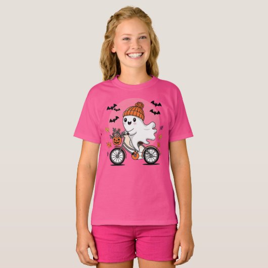 Boo Bike Shirt Halloween Kinderen Shirt (Voorkant volledig)