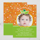 Boo Birthday Bash Pumpkin Party Invitation Kaart (Voorkant / Achterkant)