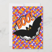 Boo Black Bats Candy Corn Gepersonaliseerd Hallowe Kaart (Voorkant)