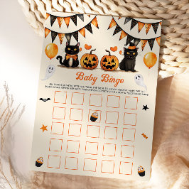 Boo Black Cat Halloween Party Baby Bingo Spelletje Kaart