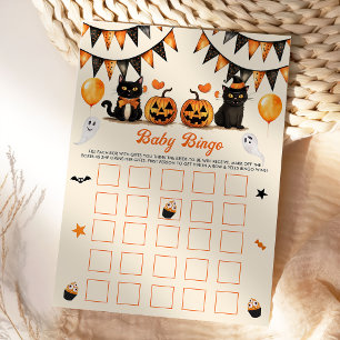 Boo Black Cat Halloween Party Baby Bingo Spelletje Kaart