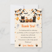 Boo Black Cat Halloween Party Bedankkaart (Voorkant)