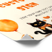 Boo Black Cat Halloween Party Tafelteken Poster (Hoek)