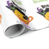 Boo Black Cat, Scary Pumpkin Coffee Halloween Cadeaupapier (Rol Hoek)