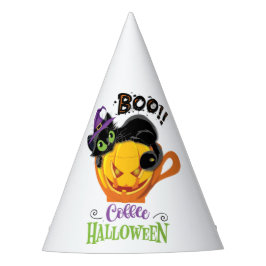 Boo Black Cat, Scary Pumpkin Coffee Halloween Feesthoedjes