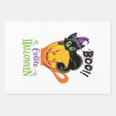 Boo Black Cat, Scary Pumpkin Coffee Halloween Inpakpapier Vel (Voorkant)