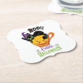 Boo Black Cat, Scary Pumpkin Coffee Halloween Kartonnen Onderzetters (Gekanteld)