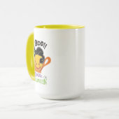 Boo Black Cat, Scary Pumpkin Coffee Halloween Mok (Voorkant links)