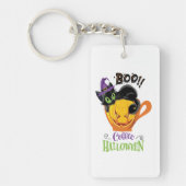Boo Black Cat, Scary Pumpkin Coffee Halloween Sleutelhanger (Voorkant)