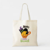 Boo Black Cat, Scary Pumpkin Coffee Halloween Tote Bag (Achterkant)