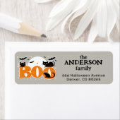 Boo Black Cats and Bats Halloween Retouradres Etiket (Insitu)