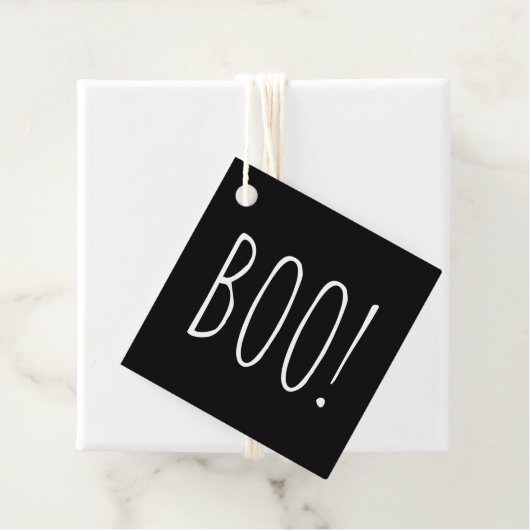 Boo Black Halloween Party | Schattigee minimalisti Bedankjes Labels (In situ)